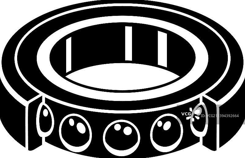 工业滚珠轴承2.5D简洁图标图片素材