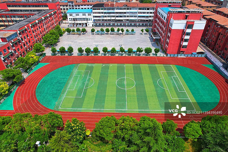 永城市第一小学校园航拍图片素材