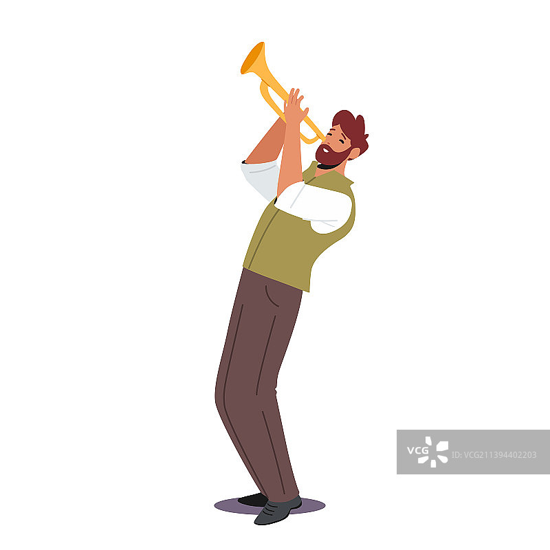 吹喇叭的音乐家图片素材