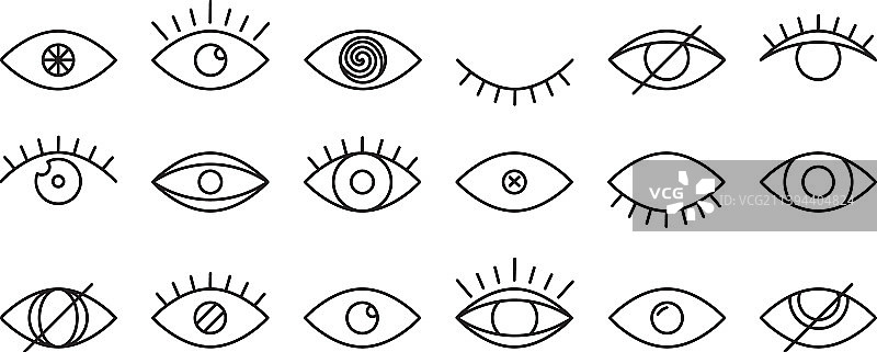 眼睛图标视觉轮廓图片素材
