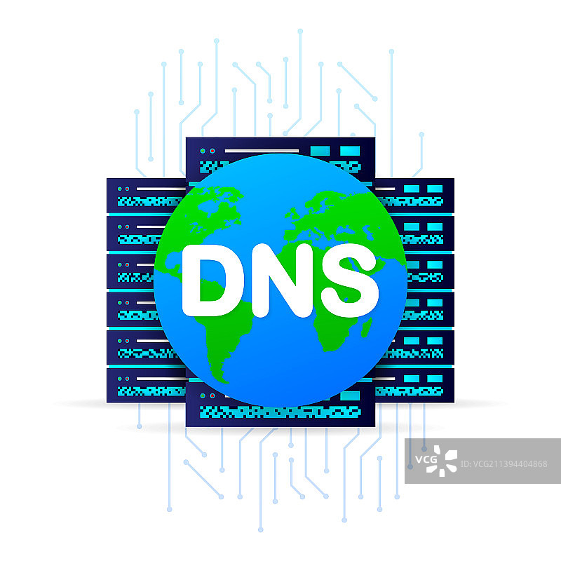 白色背景上的DNS图标图片素材