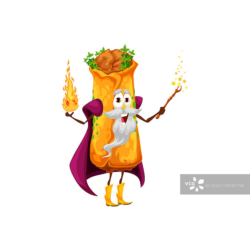 墨西哥玉米卷魔术师卡通形象图片素材