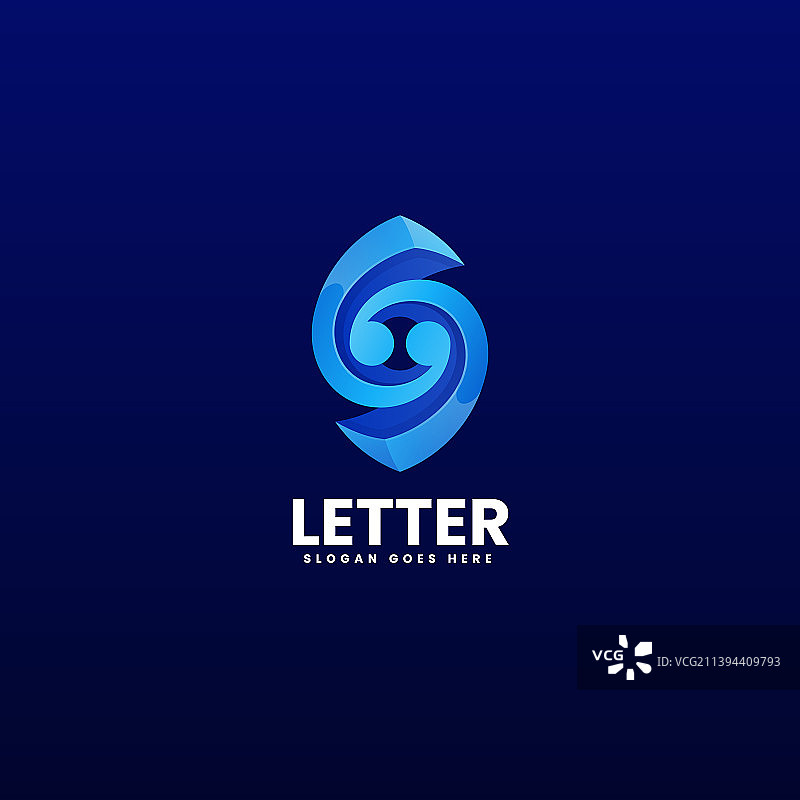 字母S标志设计渐变彩色风格图片素材