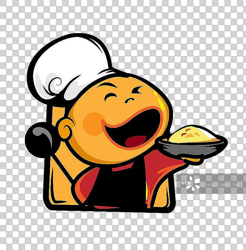 卡通做饭小当家的小孩子的矢量插图图片素材