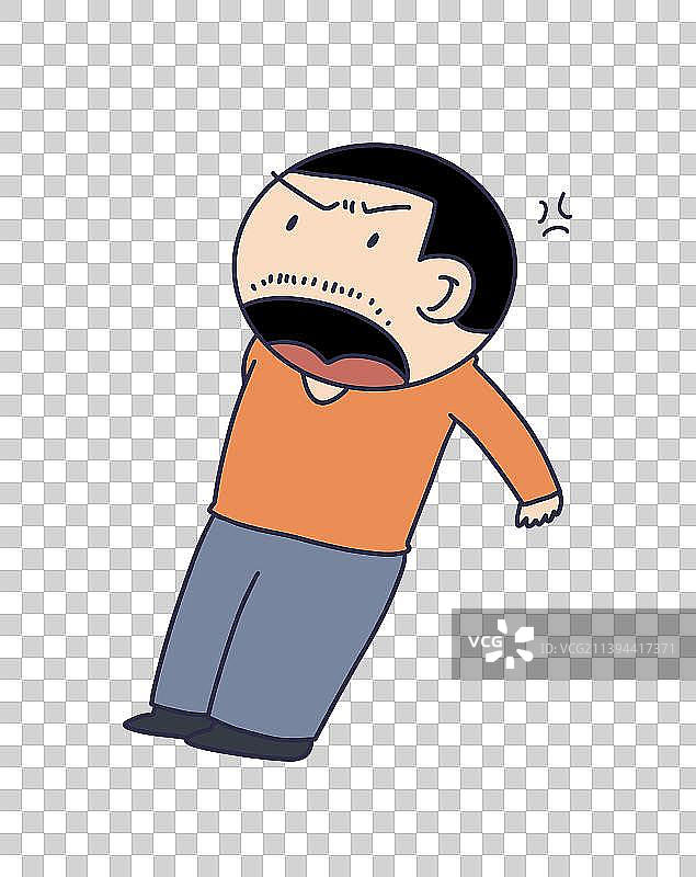 元素：生气的中年人图片素材