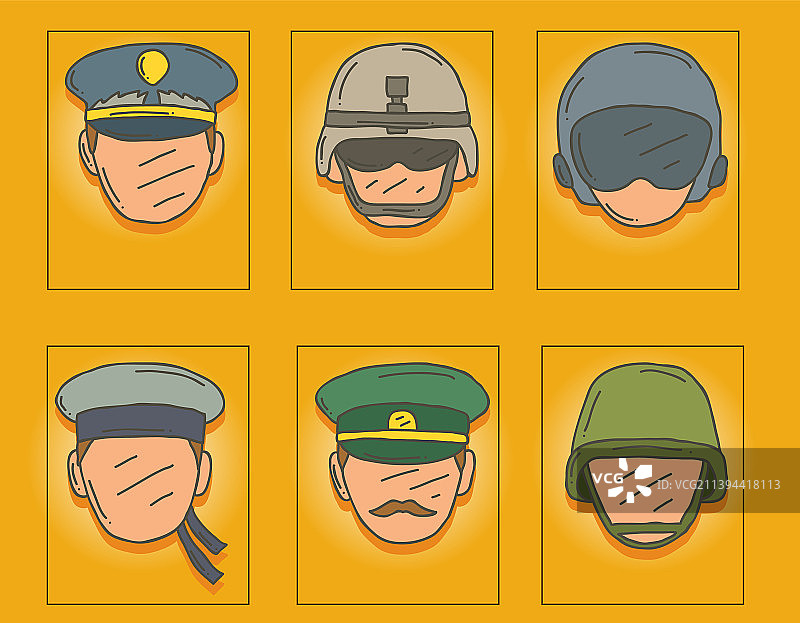 军事职业武装力量图标集图片素材