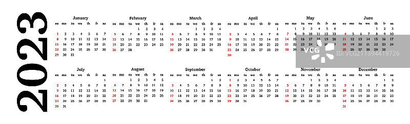 2023年的日历孤立在白色背景上图片素材