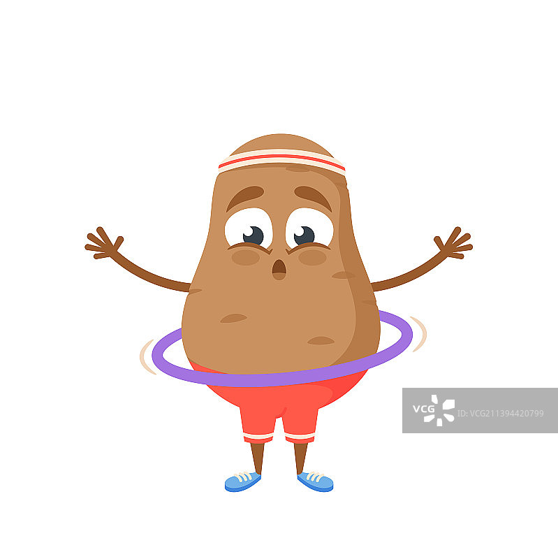 卡通土豆蔬菜转圈搞笑形象图片素材