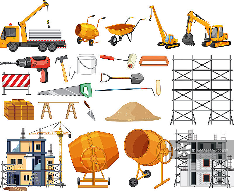 施工现场物品合集图片素材