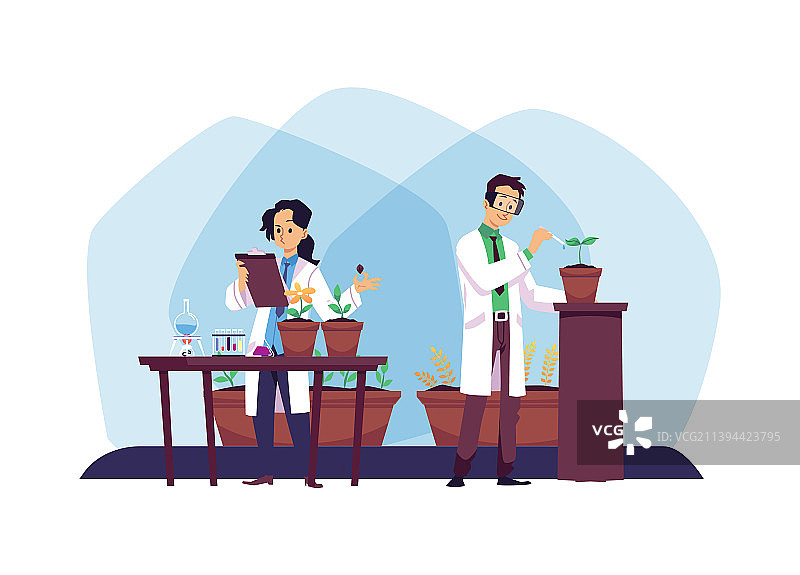 农学家从事农业和植物研究图片素材