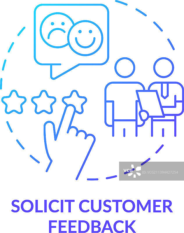 征求客户反馈蓝色渐变概念图片素材