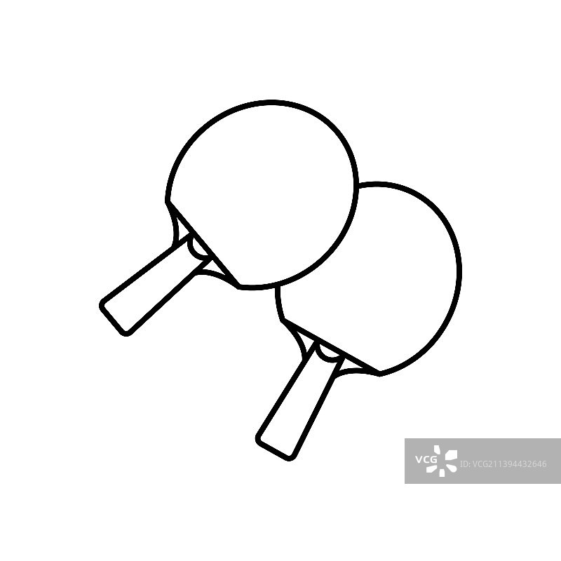 乒乓球拍和轮廓图片素材