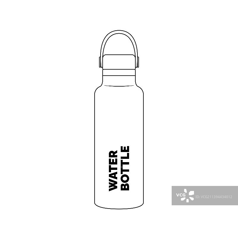 孤立白色背景上的水瓶轮廓图标图片素材