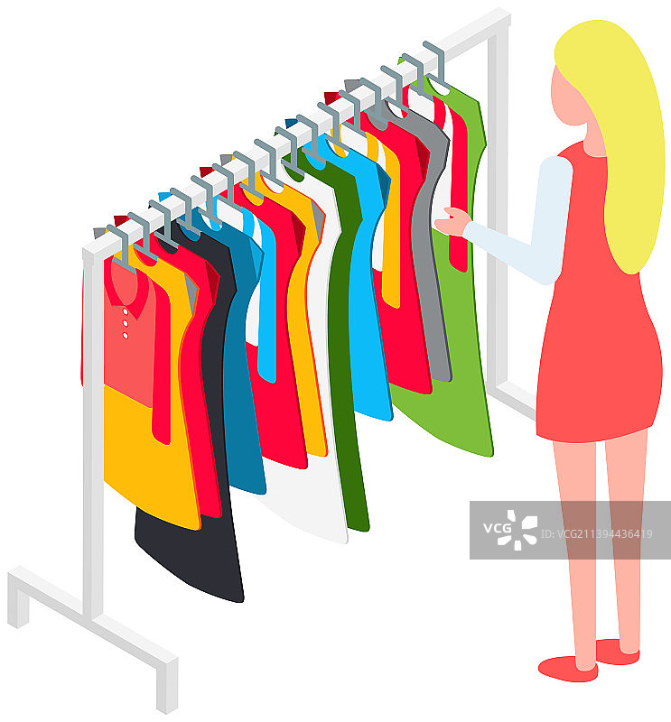 在商店里选择衣服购物概念图片素材
