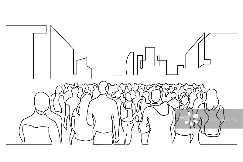 人群单线图片素材
