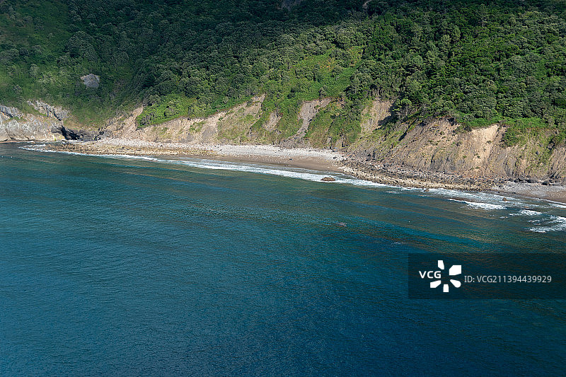 西班牙比斯开圣胡安·德加斯特鲁加特海景图片素材