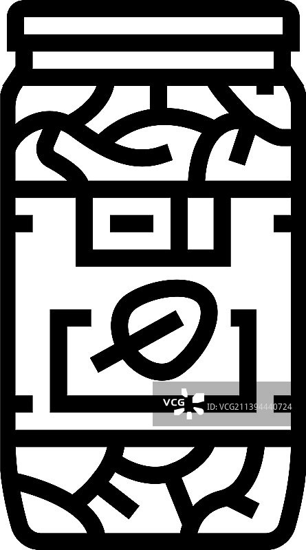 瓶装菠菜线性图标图片素材