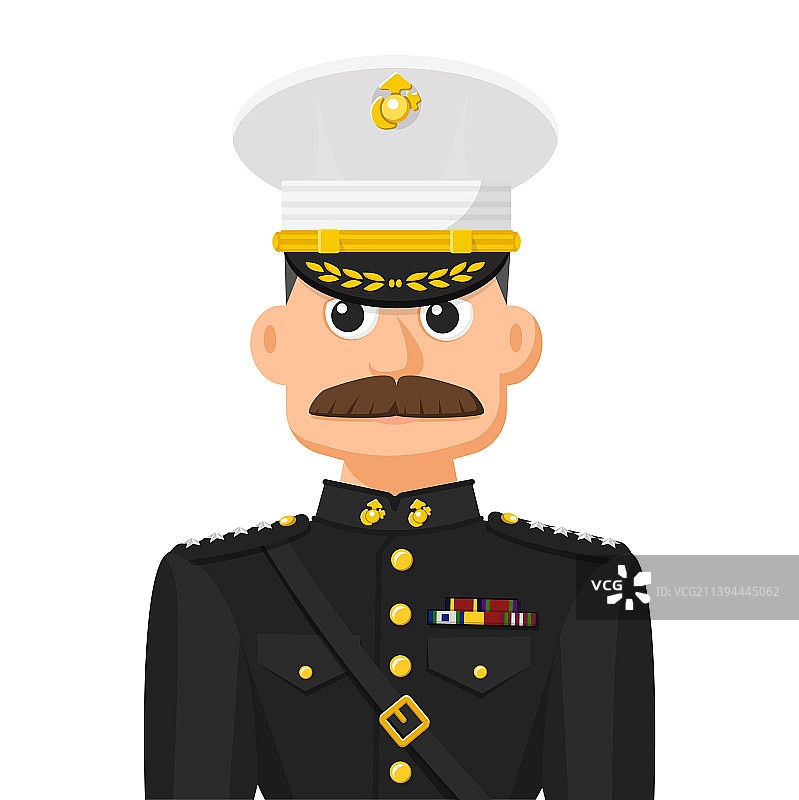 扁平风格的美国海军陆战队指挥官图片素材