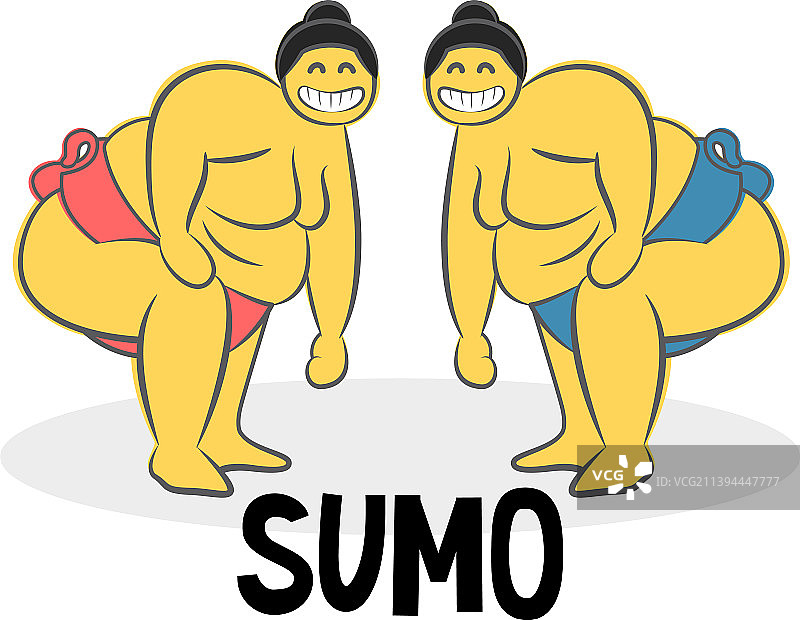 有趣的相扑摔跤手Logo图片素材