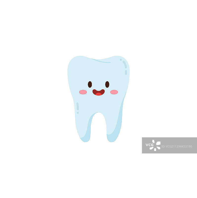 快乐健康的卡通宝宝牙齿或磨牙图片素材