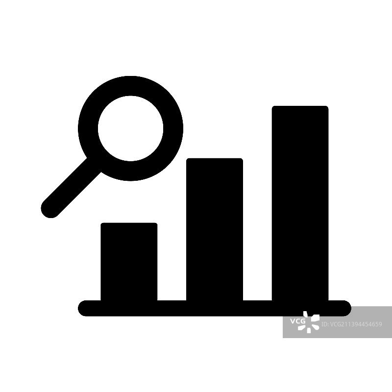 放大镜与条形图研究图片素材
