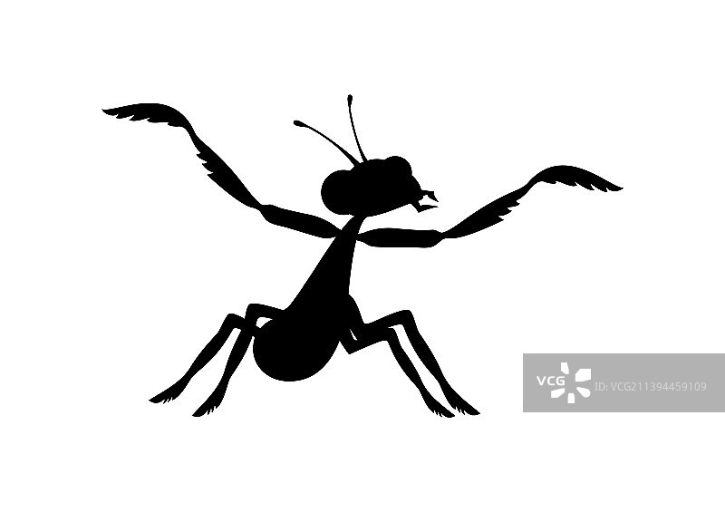 螳螂黑色轮廓图标图片素材