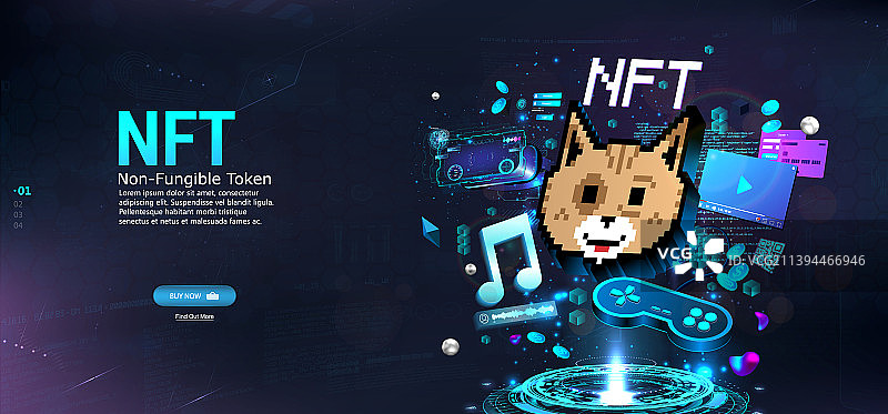 加密艺术作品NFT代币banner图片素材