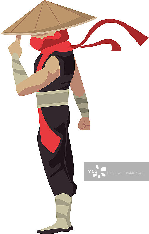 戴斗笠的忍者武士图片素材