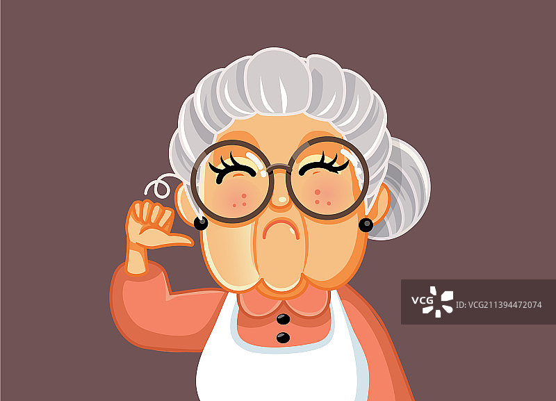 沮丧的老年妇女做出拇指向下的手势图片素材