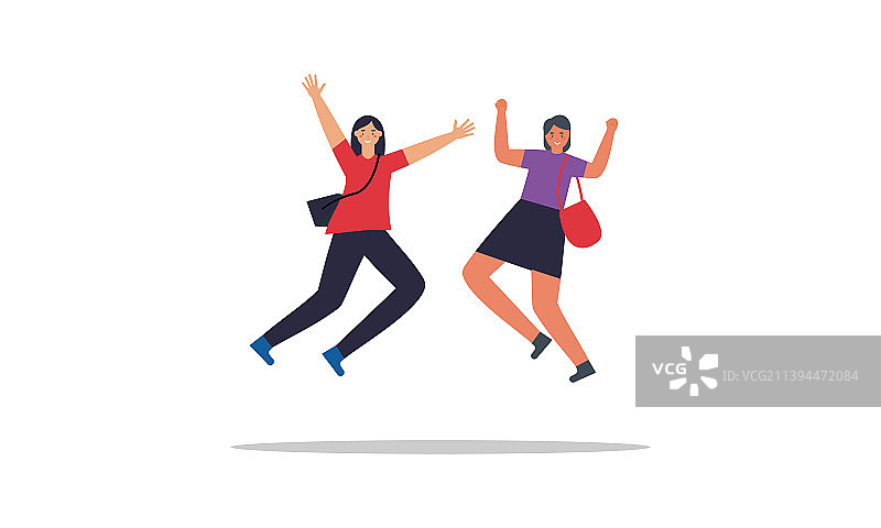 快乐的学生跳跃概念图片素材