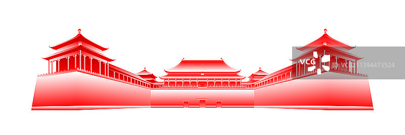 故宫午门中秋插画图片素材