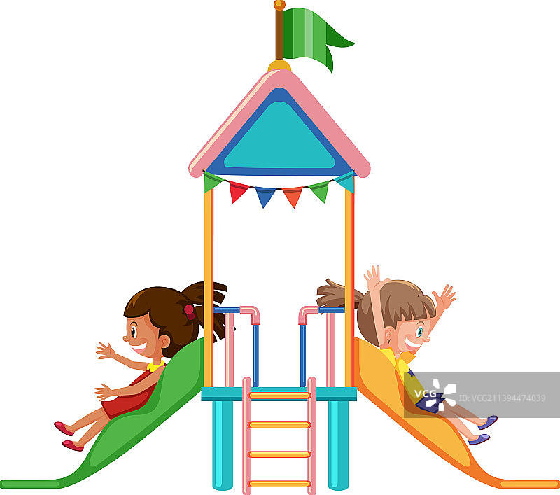 儿童户外游乐场滑梯图片素材