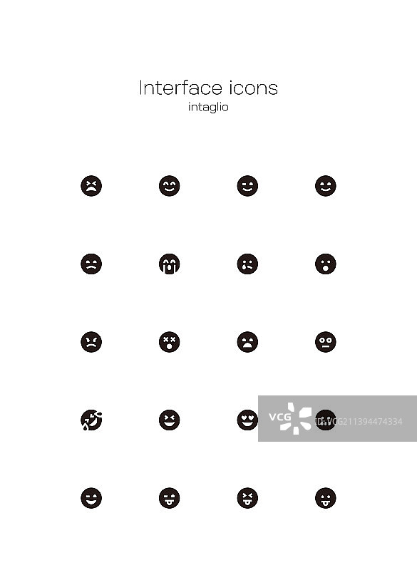 适用于UI UX Web和移动界面的简约黑色基本图标集图片素材