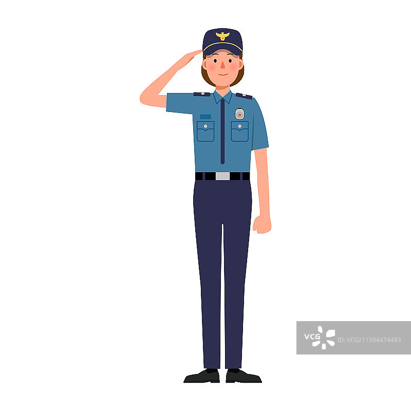 警察职业角色矢量插画图片素材