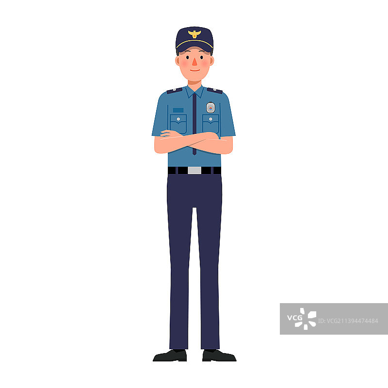 警察职业角色矢量插画图片素材