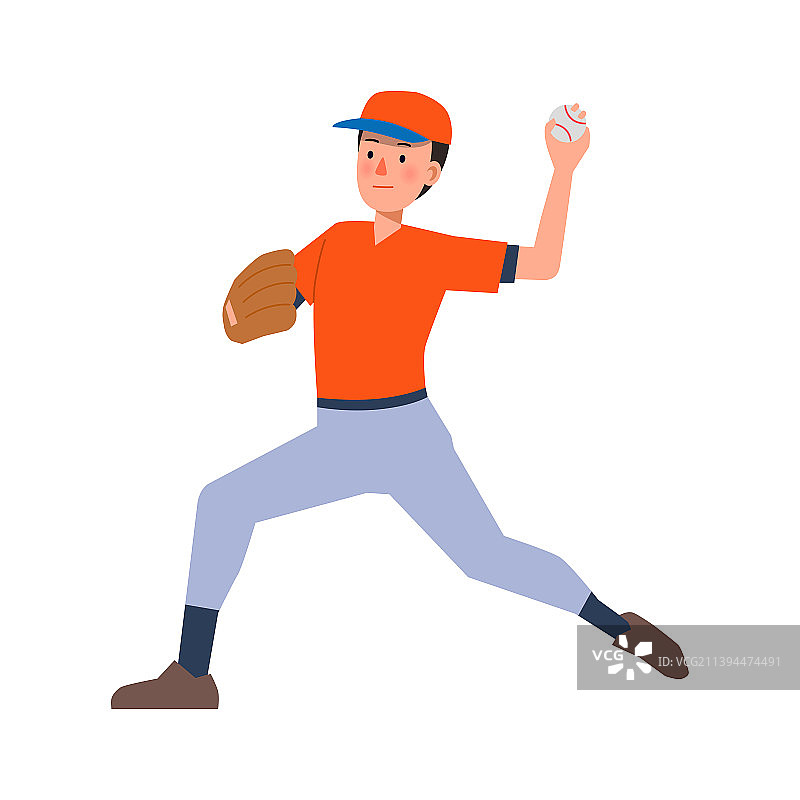 职业人物棒球运动员矢量插画图片素材