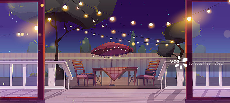 带烧烤区的后院木制露台小屋图片素材