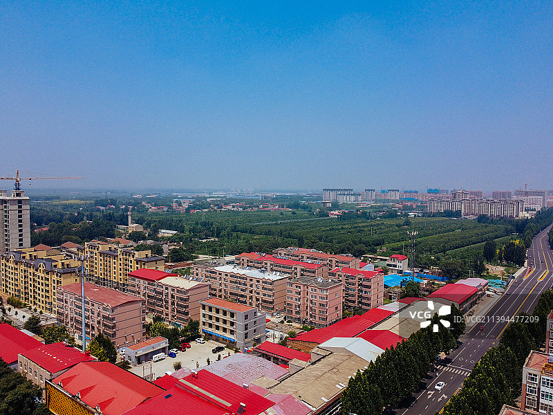 柏乡县 建设路 人民医院 汉牡丹广场 民心公园 航拍图片素材