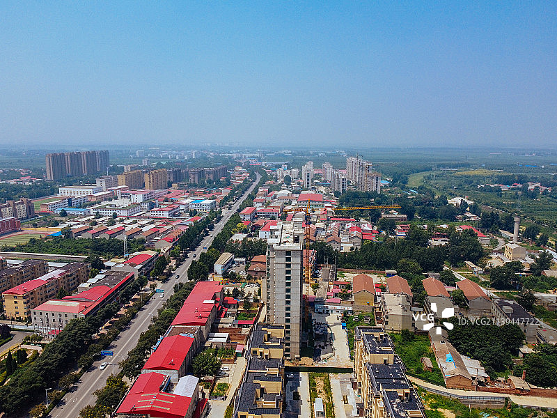 柏乡县 建设路 人民医院 汉牡丹广场 民心公园 航拍图片素材