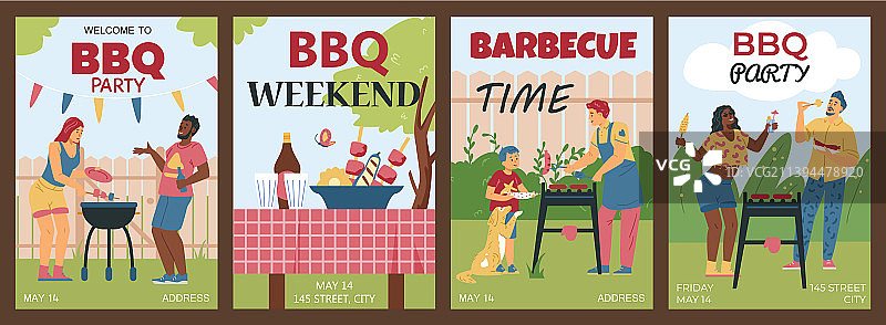 烧烤派对邀请海报模板图片素材