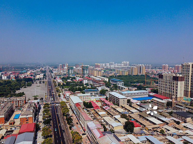 内丘县 扁鹊大道 扁鹊公园 太和公园 人民医院 航拍图片素材