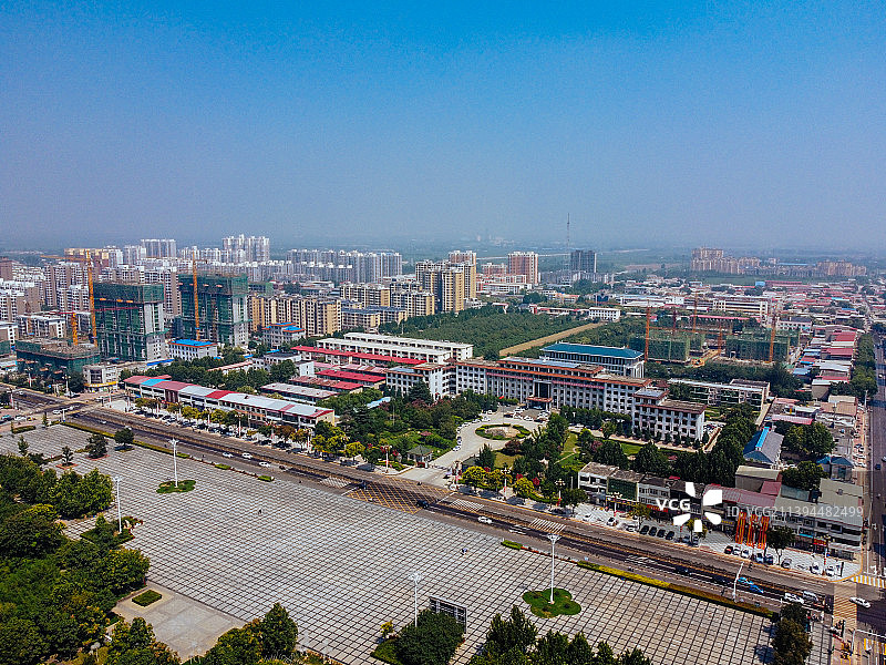 内丘县 扁鹊大道 扁鹊公园 太和公园 人民医院 航拍图片素材