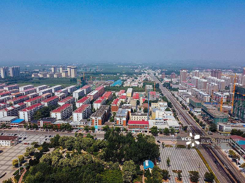 内丘县 扁鹊大道 扁鹊公园 太和公园 人民医院 航拍图片素材