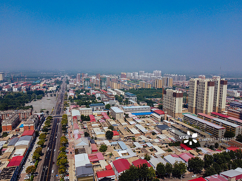 内丘县 扁鹊大道 扁鹊公园 太和公园 人民医院 航拍图片素材