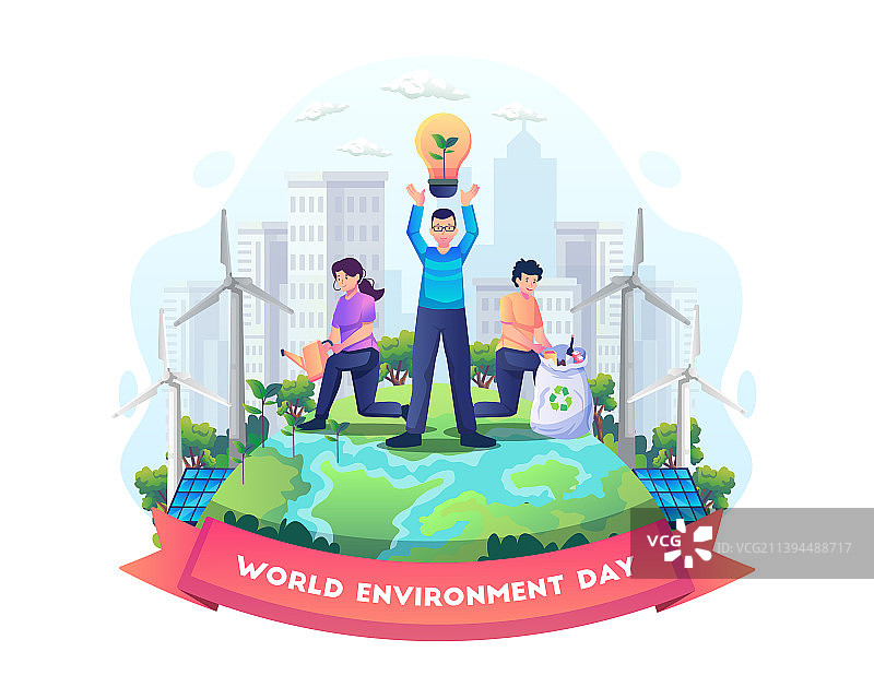 以人为本的世界环境日概念图片素材