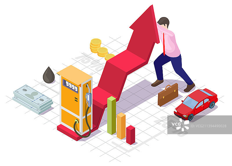 汽油价格上涨，石油成本增加图片素材