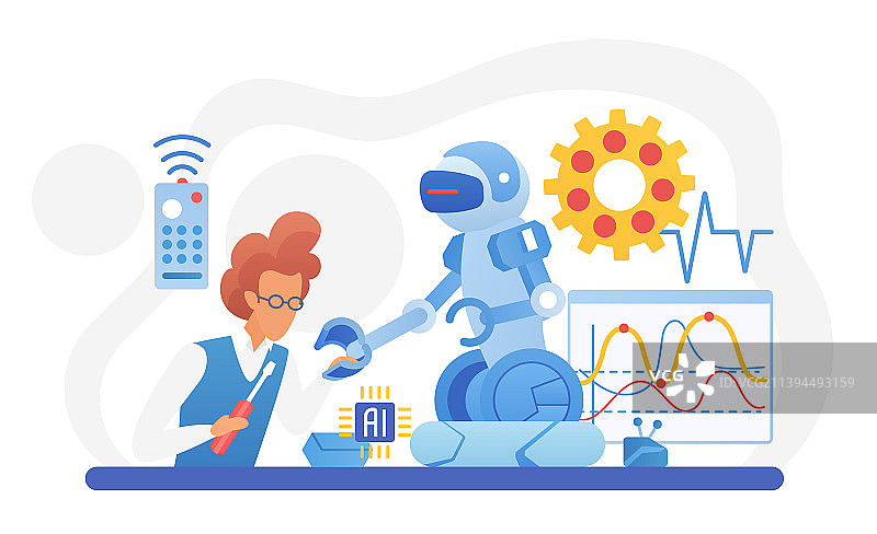 运营机器人工作技术图片素材