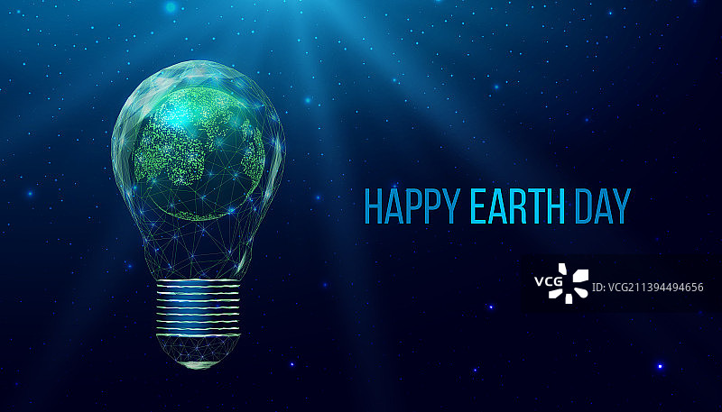 灯泡中保存的线框多边形植物图片素材