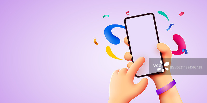 双手捧着彩色手机模型图片素材