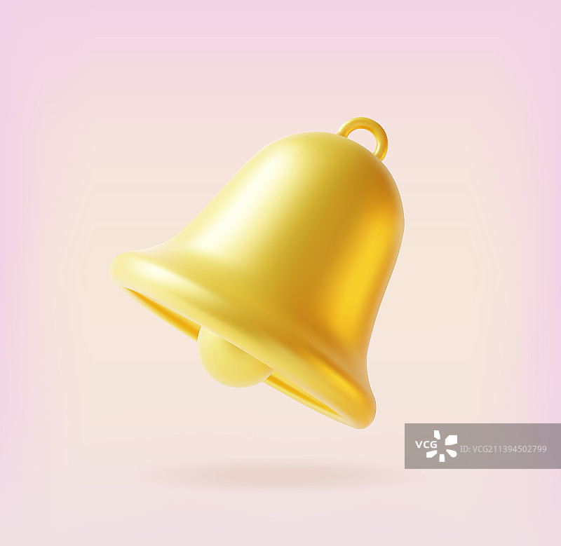 橡皮泥风格3D通知铃铛图片素材